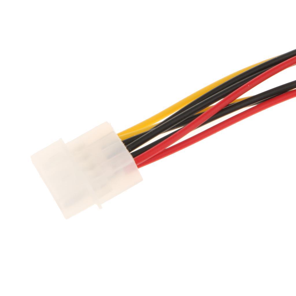 2Pcs Computer 4 Pin Power Supply Splitter Adapter Cable 2 Female to 1 Male