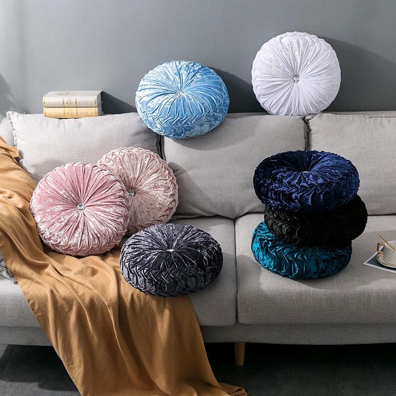 Vỏ Gối Đệm Sofa/Ghế Sofa Hình Tròn/Quả Bí Ngô Bằng Vải Nhung Trang Trí Nhà Cửa/Sofa 35x35cm