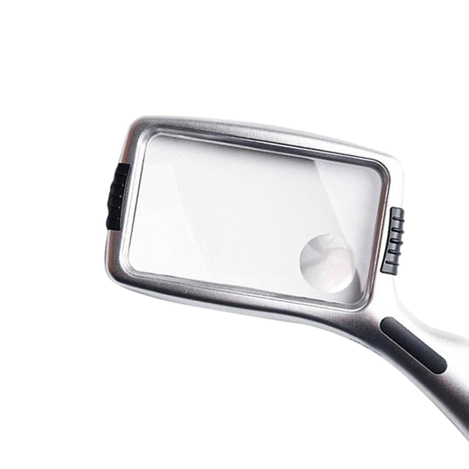 Hand Held Magnifying Glass & 10x LED Lamp Beads for Seniors Reading Repair