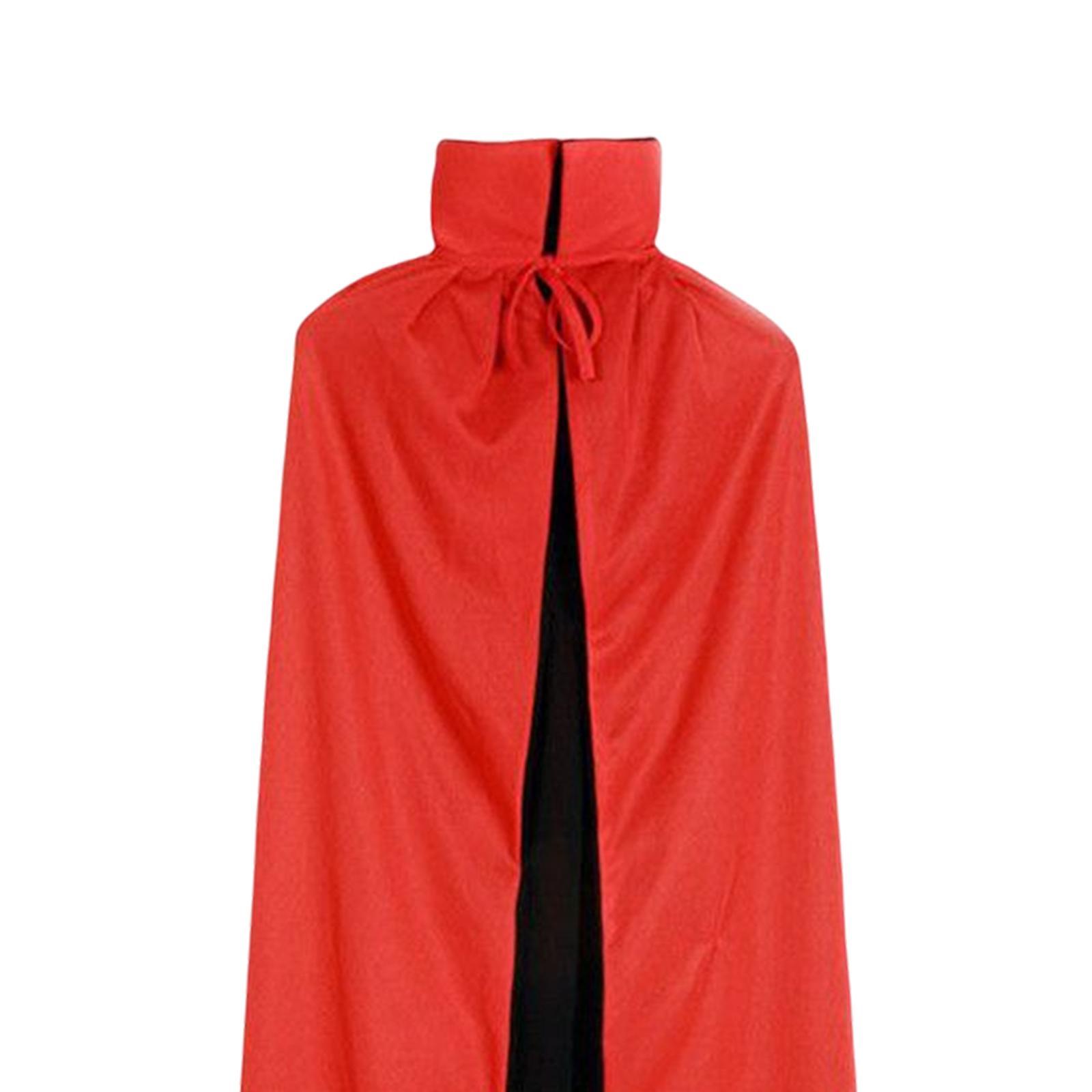 Gothic Halloween Cloak, Wizard 150cm Devil Cape for Women Fancy Dress Adults Unisex
