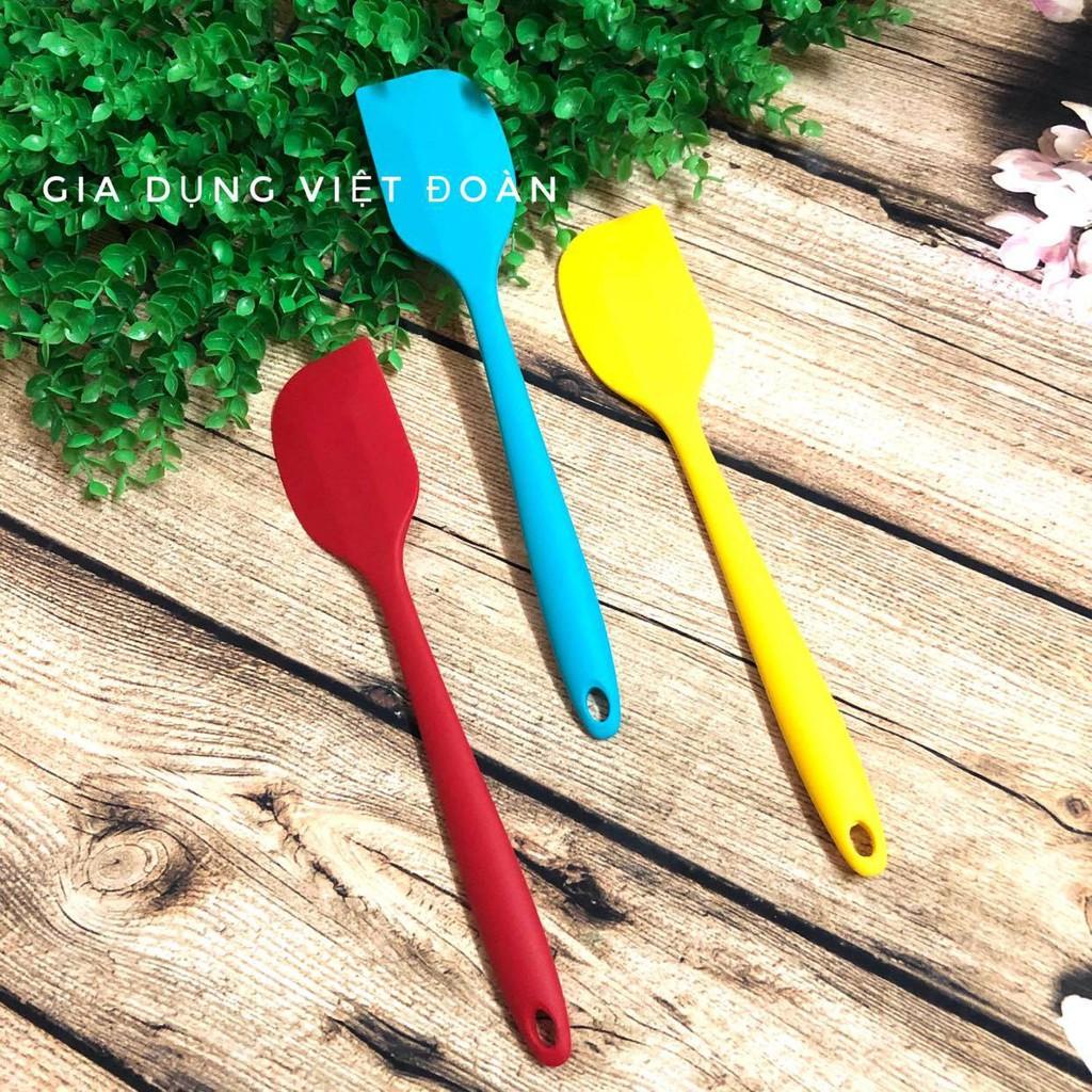 SPATULA Cây VÉT bột, Phới dẹt SILICON nguyên khối 27cm. Dụng cụ là miếng vét bột mỏng dẻo ĐÁNG YÊU