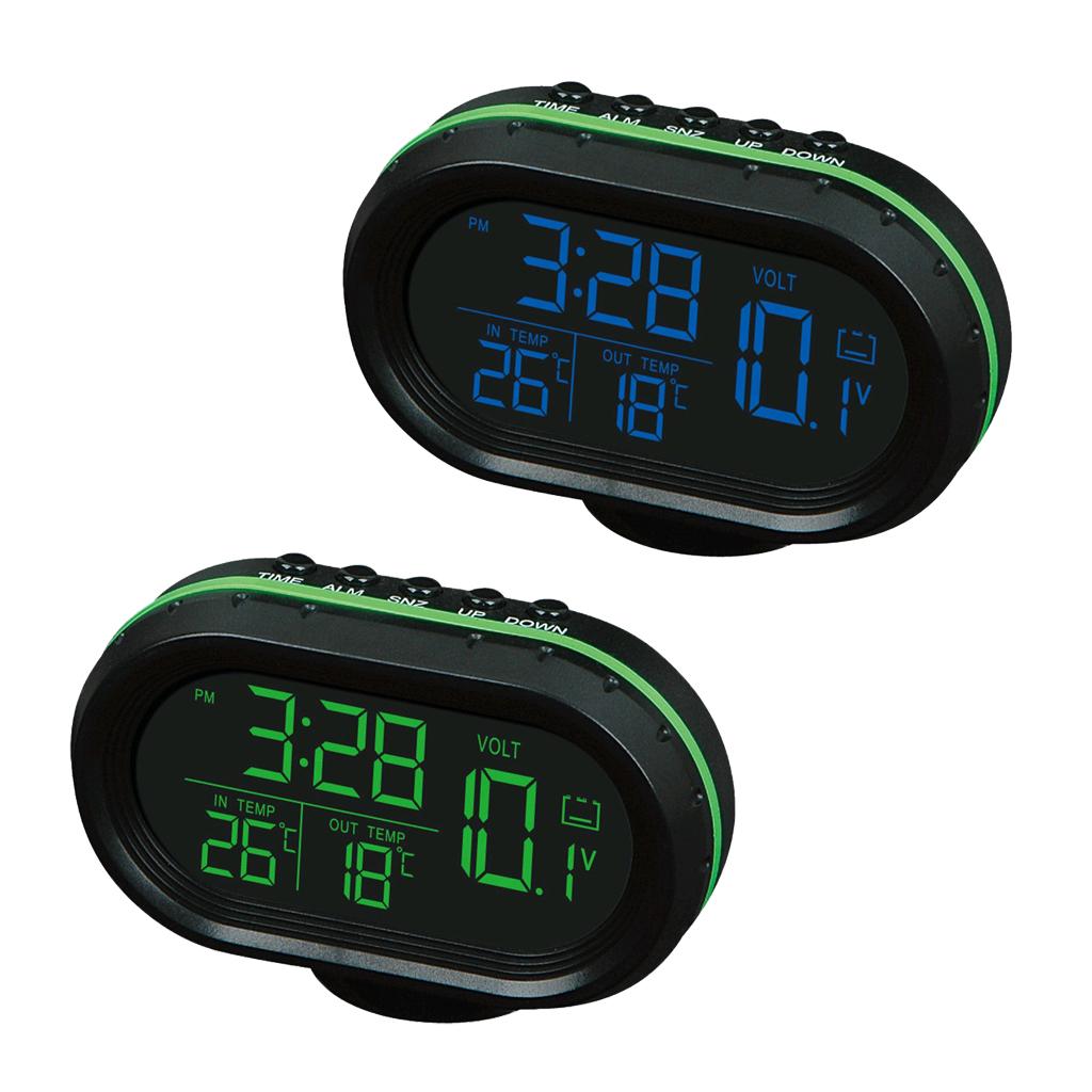 LCD Large Display Car/Auto Clock Display Voltage & Temperature C/F & Time