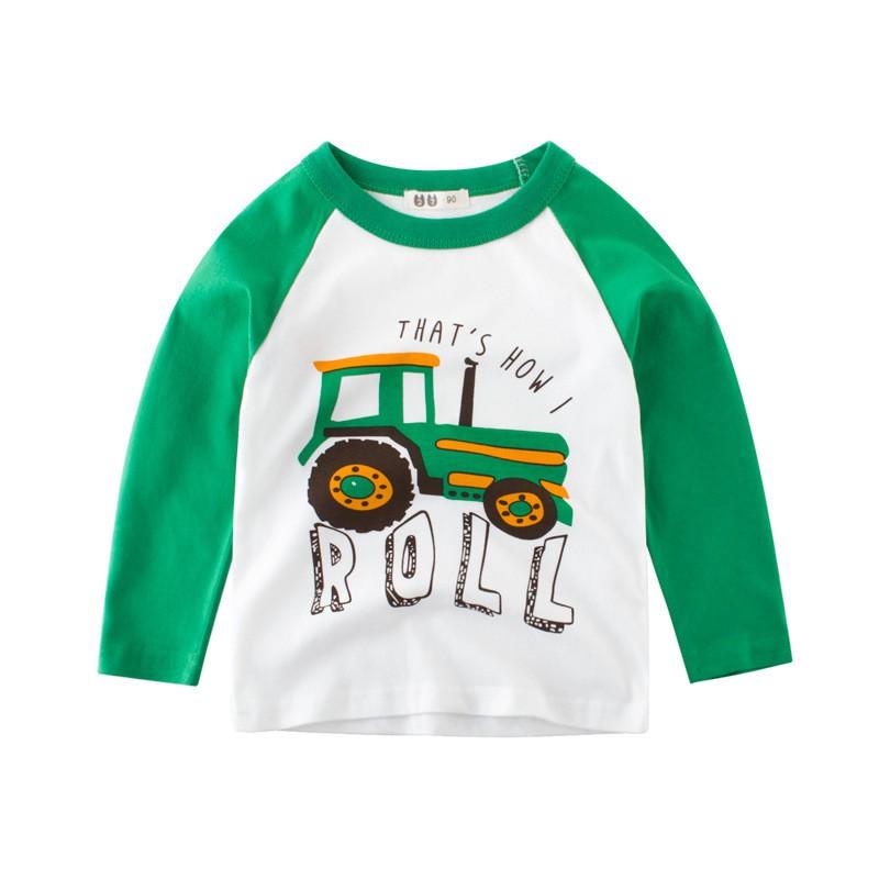 Áo Bé Trai Thun Dài Tay In Hình Độc Đáo Chất Cotton cho bé từ 10-35kg