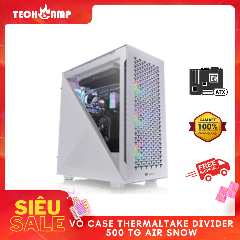 Vỏ Case Thermaltake Divider 500 TG Air Snow - Hàng chính hãng