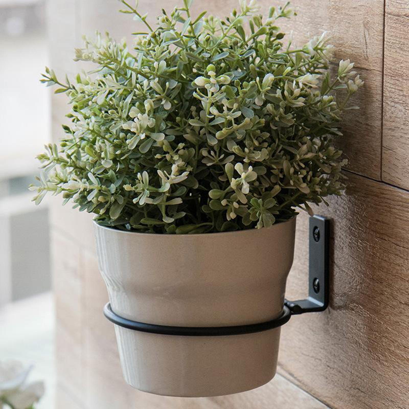2x Wall Mount Flower Pot Holder Iron Metal Pot Holder for Decor 4 Inches