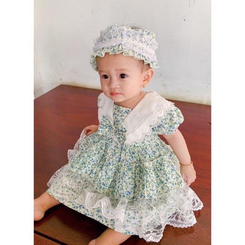 Váy bé gái công chúa 5-18kg LINA KIDS đầm sinh nhật thôi nôi bé gái-lolita xanh