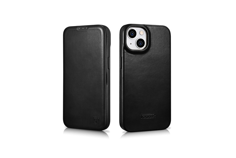 Bao da iCarer hỗ trợ sạc không dây dành cho iPhone 14 / iPhone 14 Plus Curved Edge Real Leather - Hàng nhập khẩu