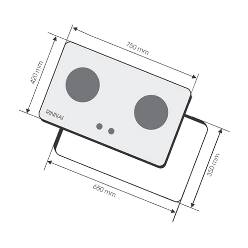 Bếp Gas Âm Rinnai RVB-212BG(CW) - Hàng Chính Hãng