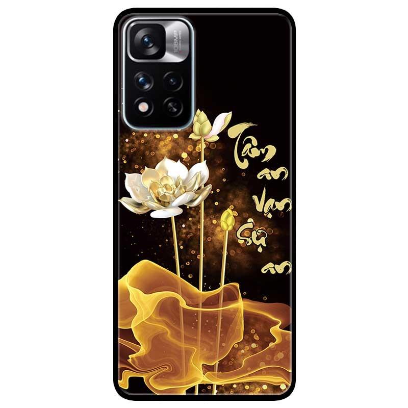 Ốp lưng dành cho Xiaomi Redmi Note 11 Pro 5G mẫu Sen Vàng Tâm An