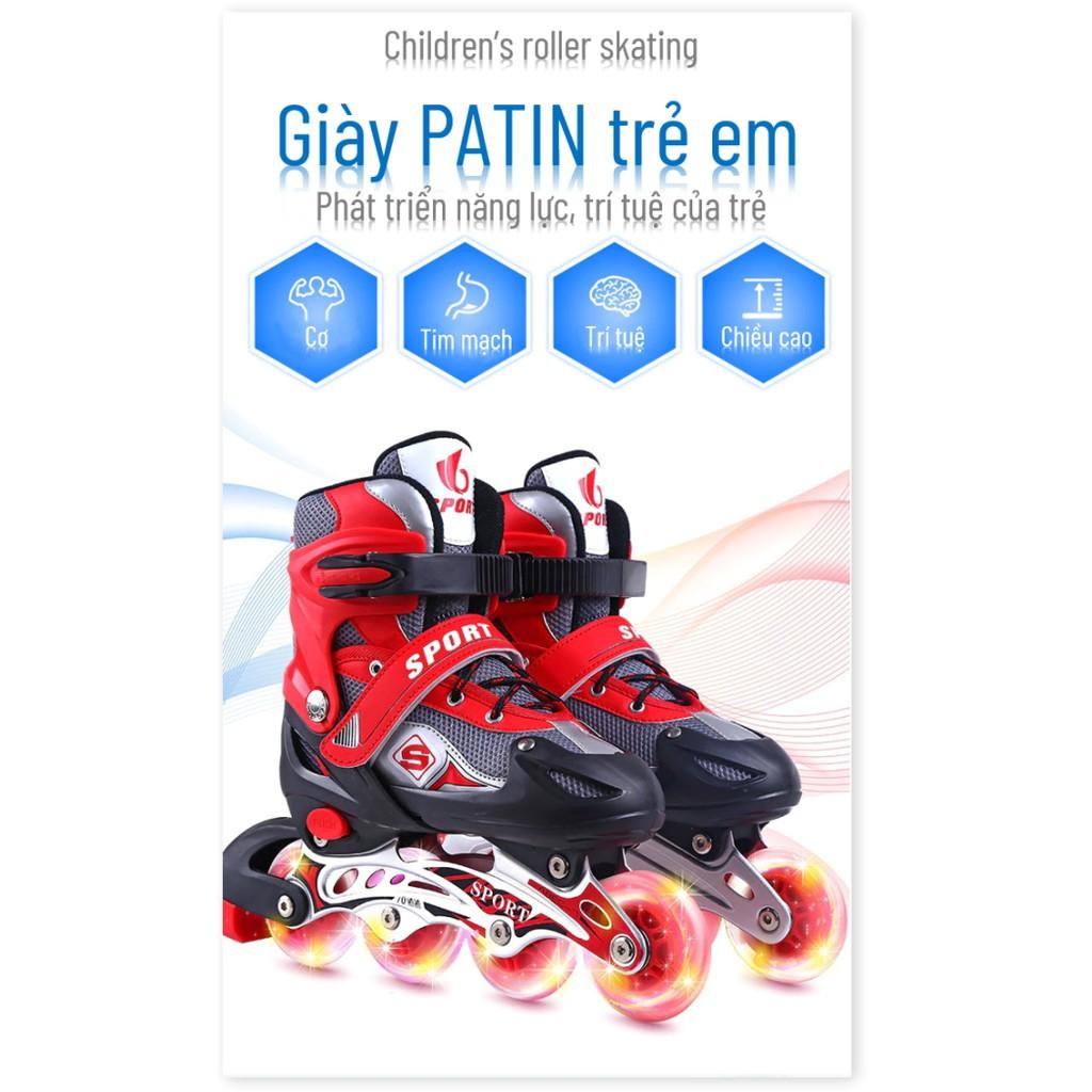 Giày trượt patin trẻ em cánh tiên bánh đầu phát sáng