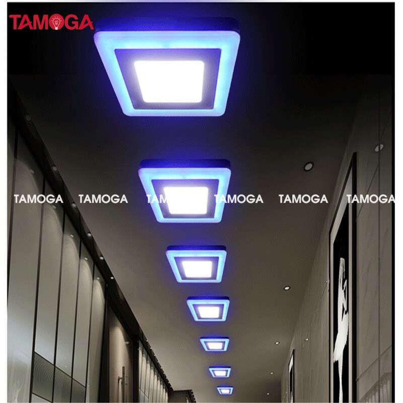 Đèn led ốp trần trang trí nổi 24w vuông TAMOGA VANUS 2086 AS 3 chế độ sáng trắng