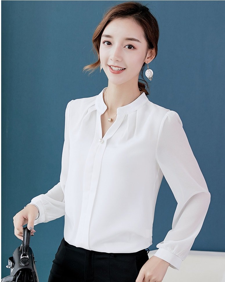 Sơ mi trắng cổ V Haint Boutique sm67