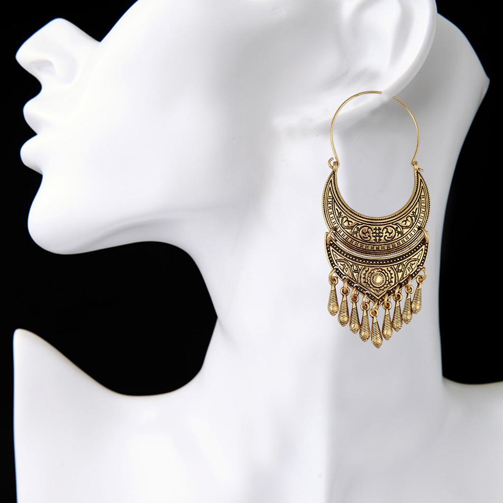 Bohemian  Carved Earring Bead Dangle Drop Earrings
