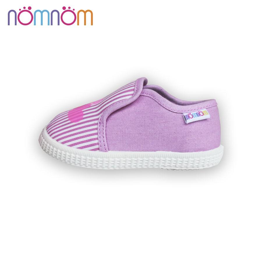 Giày slipon bé gái nomnom EPG1933 kẻ hồng