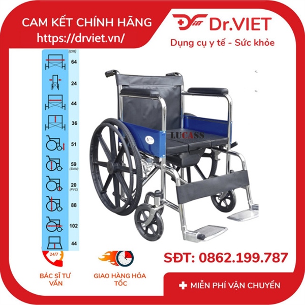 Xe lăn tay có bô vệ sinh LUCASS X-8B