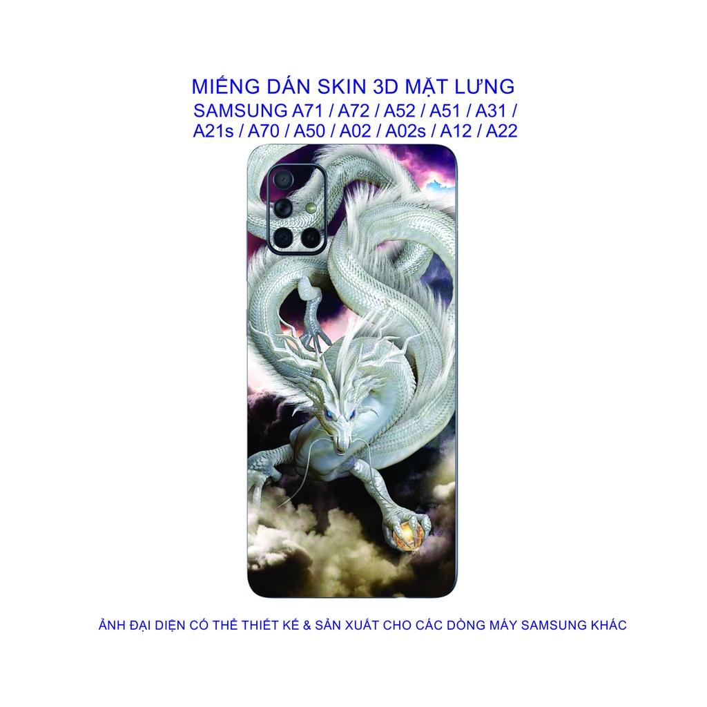 Miếng Dán Skin 3D mặt lưng dành cho SAMSUNG A71 / A72 / A52 / A51 / A31 / A21s/ A22 chống trầy xước, hình ảnh 3D sắt nét