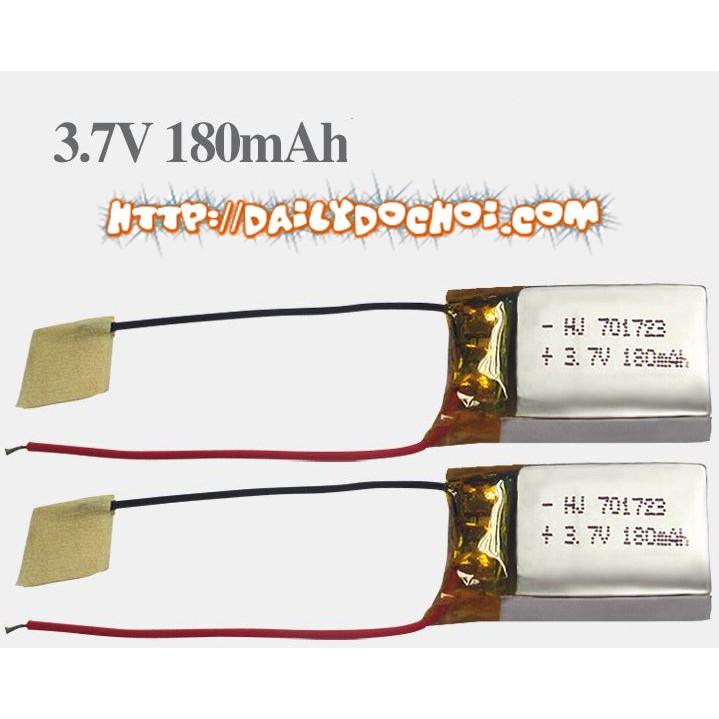 Pin sạc 3.7v dung lượng 180mah có 2 dây hàn trực tiếp