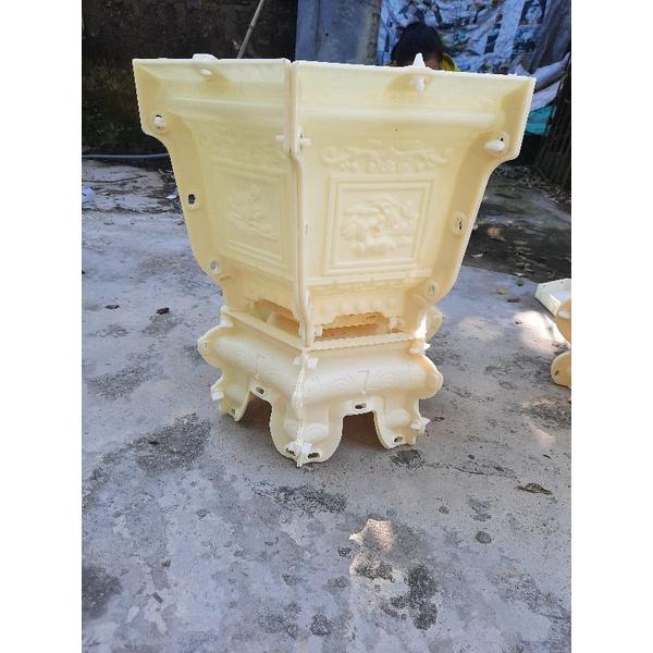 Khuôn Chậu lục giác rộng 45 cao 35 kèm chân cao 20 mẫu sen trúc