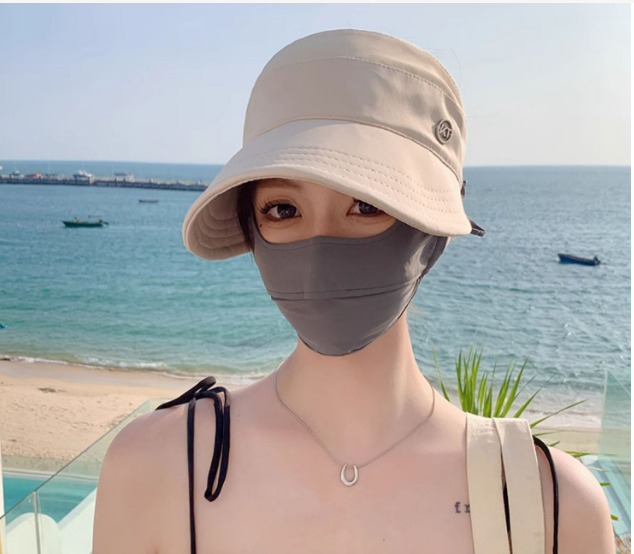 Mũ nữ đi nắng đi biển vành lưỡi trai thiết kế ôm đầu phong cách Hàn, nón nữ chống nắng thời trang