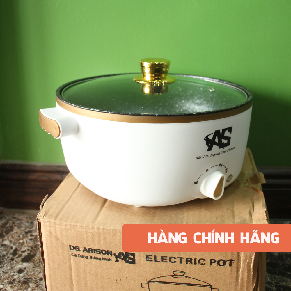 Nồi Điện Mini Nấu Lẩu Đa Năng Có Lớp Chống Dính AGISAN N09 Tiện Lợi Cho Việc Xào, Nấu, Rán, Chiên