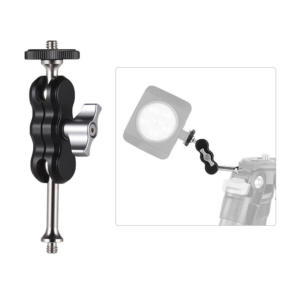 Bộ điều hợp kẹp gắn cánh tay hợp kim nhôm đa chức năng với đầu bi kép 1/4 inch vít