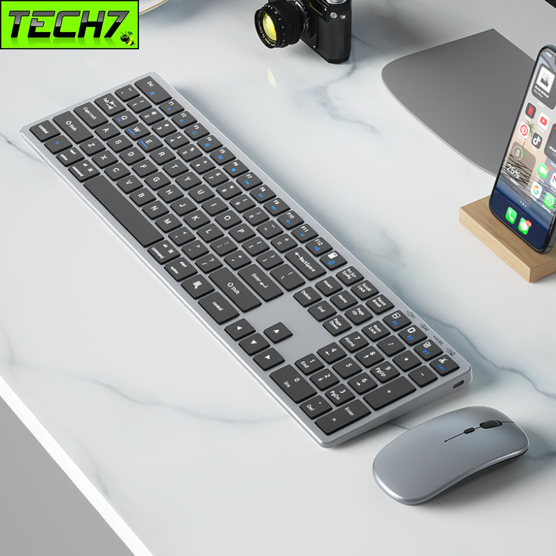 Bộ Bàn phím chuột không dây Fullsize H869 pin sạc TypeC đa kết nối bluetooth 5.2 + 3.0 + Usb wireless 2.4G hàng nhập khẩu