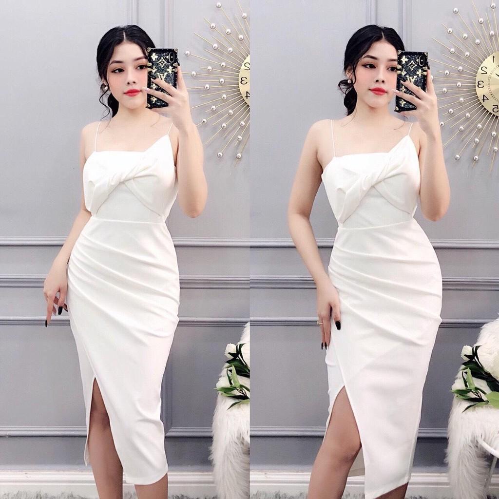 Đầm 2 dây thiết kế nơ độc đáo
