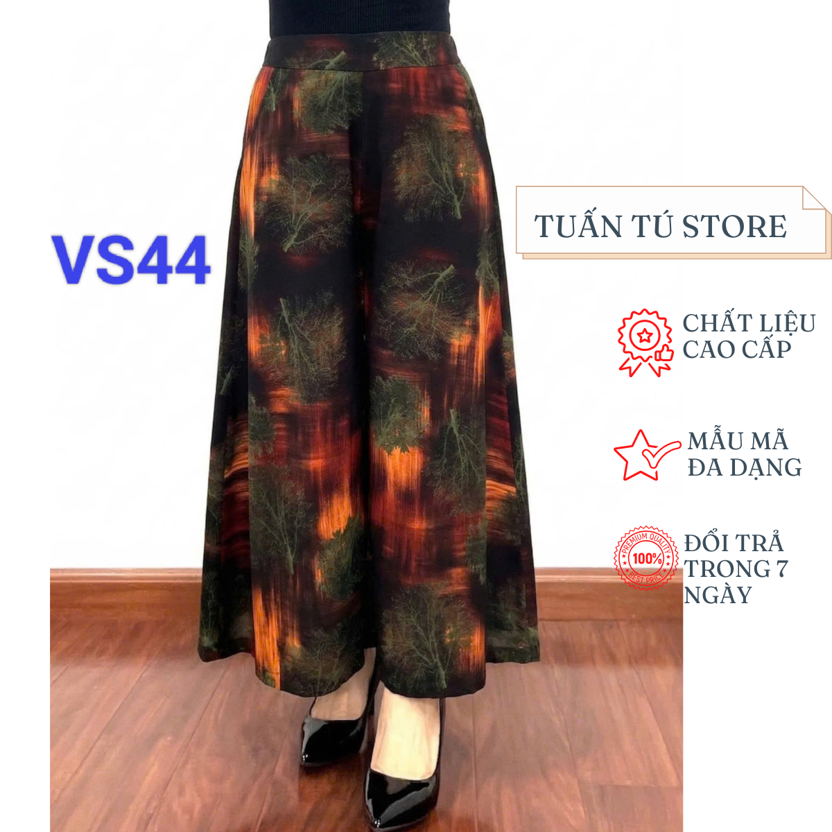 Quần Ống Rộng Dạng Váy Tôn Dáng Chất Liệu Lụa Hàn Châu Mềm Mượt Không Nhăn Không Xù - Tuấn Tú Store 68