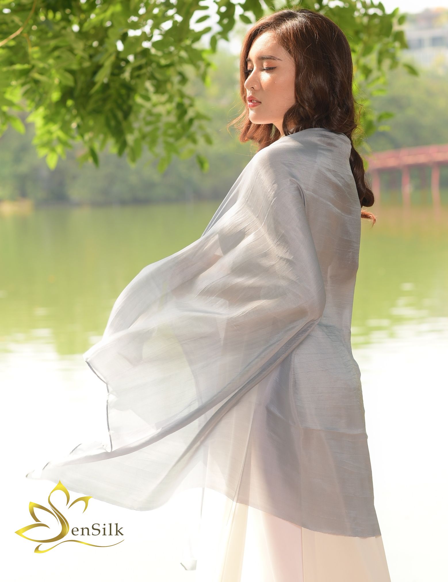Khăn Lụa Truyền Thống SenSilk - Silk Shawl 100% Pure Silk - Quà Tặng Khăn Lụa Cao Cấp - Silk Gift for Men Women