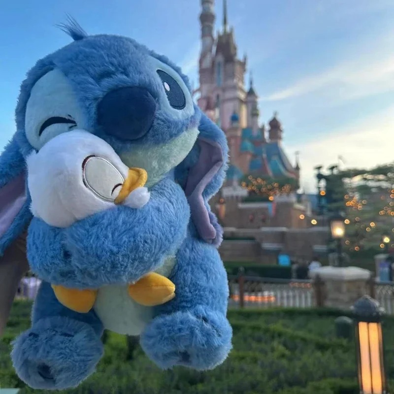 Thú nhồi bông Stitch ôm vịt đáng yêu - Size 22cm - Gồm 1 Stitch và Một Bé Vịt Rời Cute