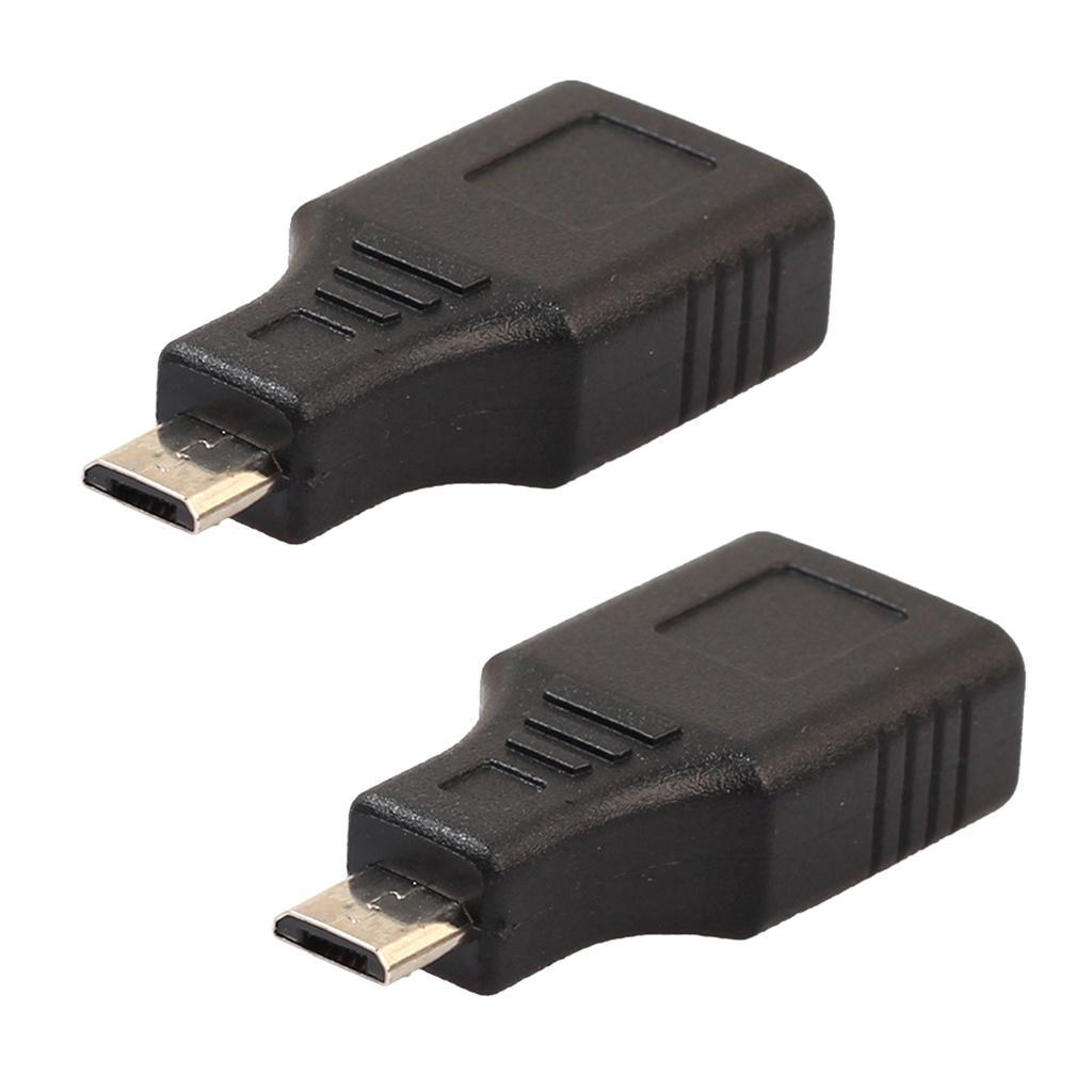 2Pcs OTG Micro USB Male to USB Type A Female Converter Adapter