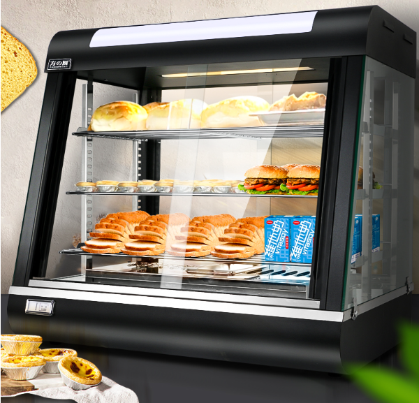 Tủ giữ nóng trưng bày thực phẩm loại 3 khay kính vuông BV-601