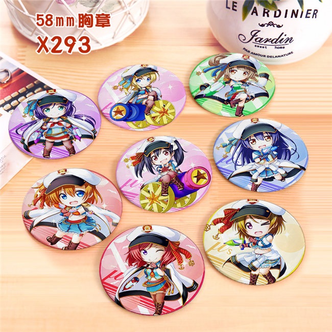 Set 8 huy hiệu hình nhân vật Lovelive anime Pin