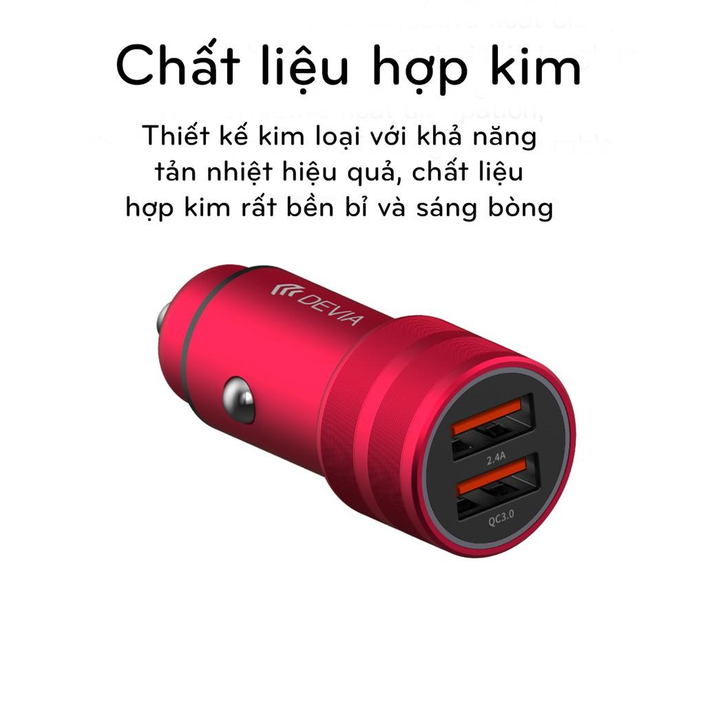 Sạc trên xe hơi Devia Traveller hỗ trợ sạc nhanh Q.C 3.0- Hàng chính hãng