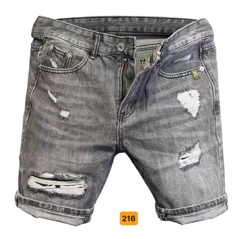 Quần Short Jean Nam Ngắn , Quần Bò Lửng Nam Co Giãn Siêu Chất Phong Cách Hàn Quốc OBOK Fashion MS216