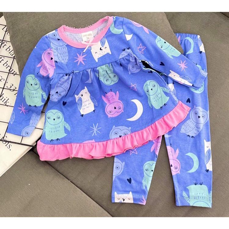 Bộ dài dáng xoè thun borip xuất xịn cho bé gái 8-22ký