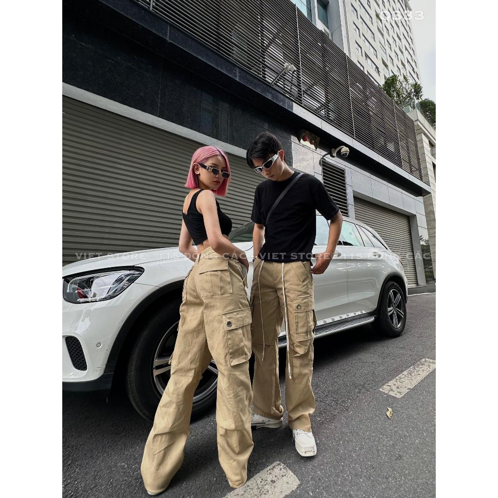 Quần Kaki Cargo Pant Túi Hộp Ống Suông Richky Màu Nâu Q333