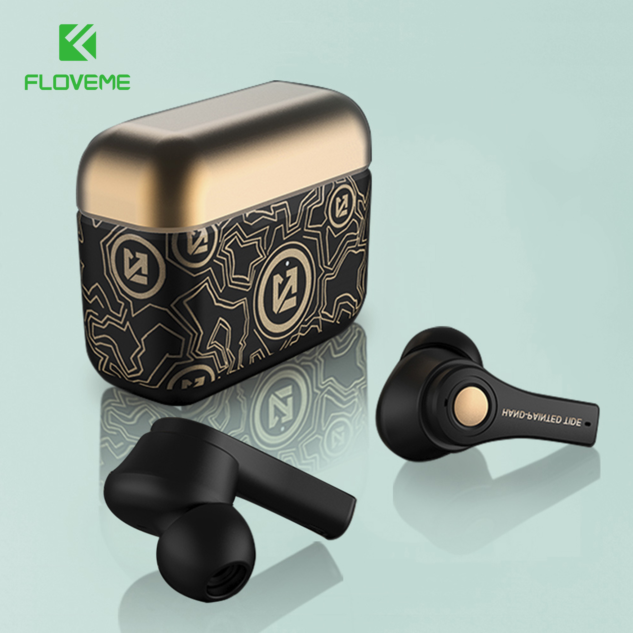 Tai Nghe Bluetooth 5.0 FLOVEME - TS100 - Kết nối không dây - Công nghệ lọc tiếng ồn CVC - Âm thanh HiFi 8D - Mic đàm thoại siêu nhạy - Hàng chính hãng