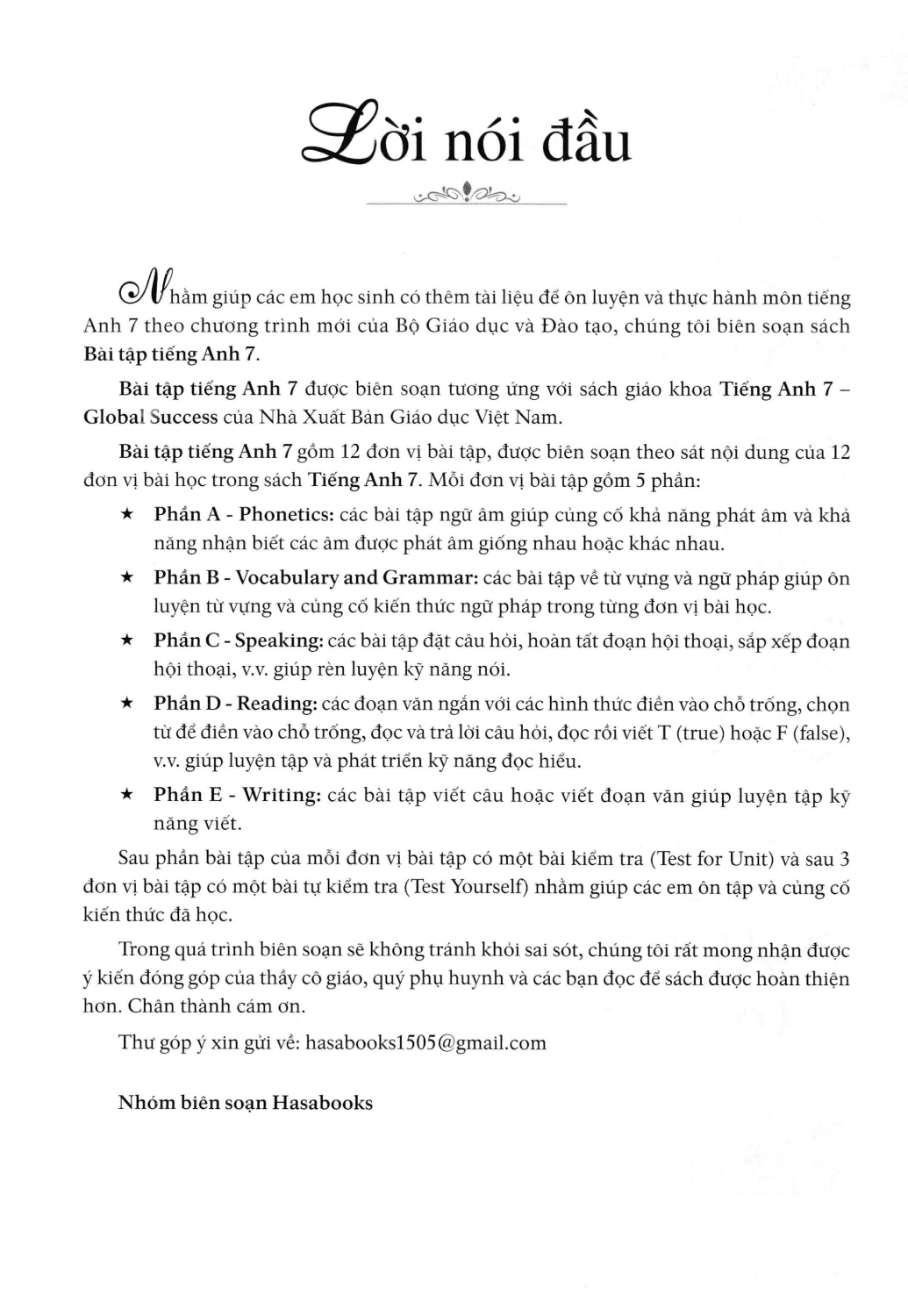 Bài Tập Tiếng Anh Lớp 7 - Không Đáp Án (Dùng Kèm SGK Tiếng Anh 7 Global Success)