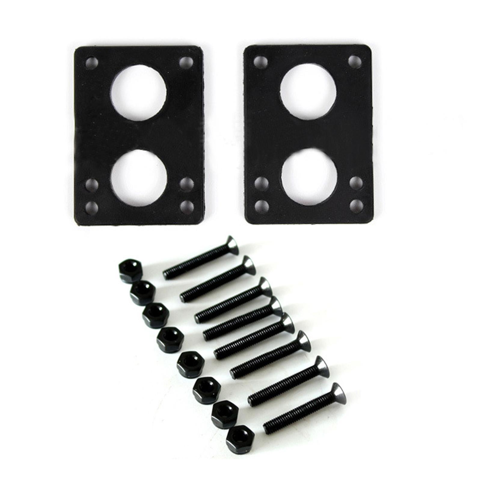 2PCS Skateboard Rubber Shock Absorbing Pads Trucks Wheel Accessory 6mm Black