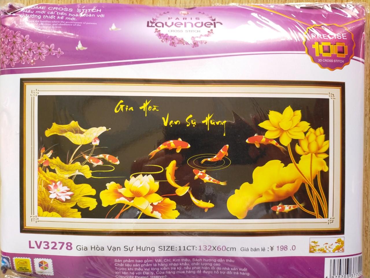 Tranh thêu chữ thập gia hòa vạn sự hưng LV3278 - 132 x 60 cm - chưa thêu