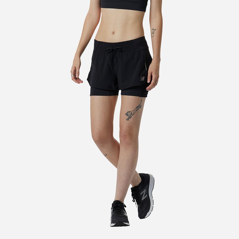 Quần ngắn thể thao nữ New Balance Impact Run 2In1 Short - WS21270_BK