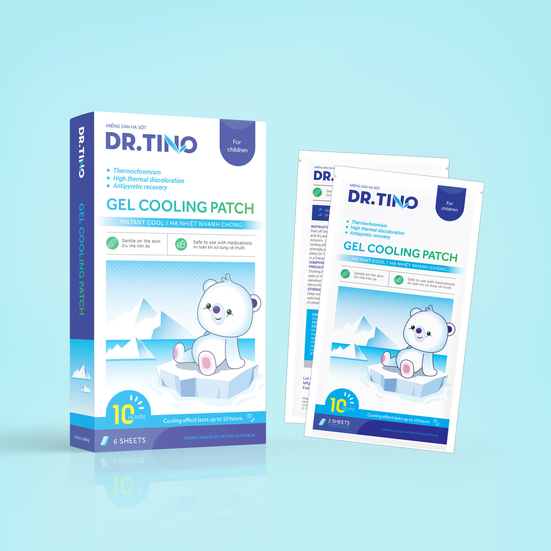 Miếng dán hạ sốt Dr.Tino - Hộp 6 miếng