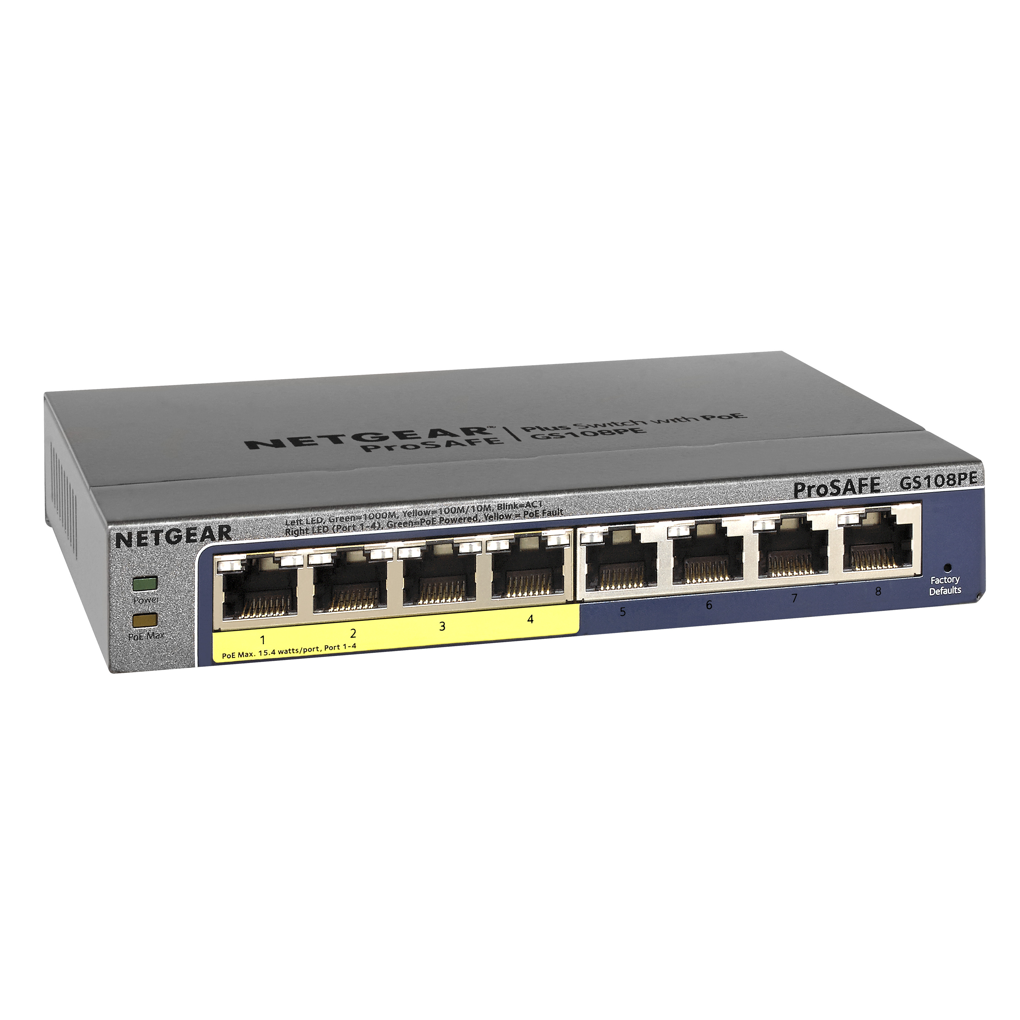 Bộ Chia Mạng Để Bàn 8 Cổng 10/100/1000M Với 4 Cổng PoE Gigabit Ethernet Smart Switch Netgear GS108PE - Hàng Chính Hãng