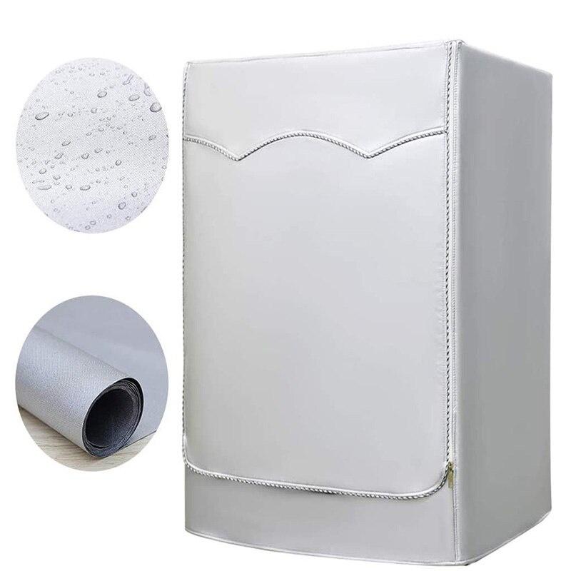 Washing Machine Cover Waterproof Home Polyester Roller Laundry Silver Coating Dustproof Case Cover
