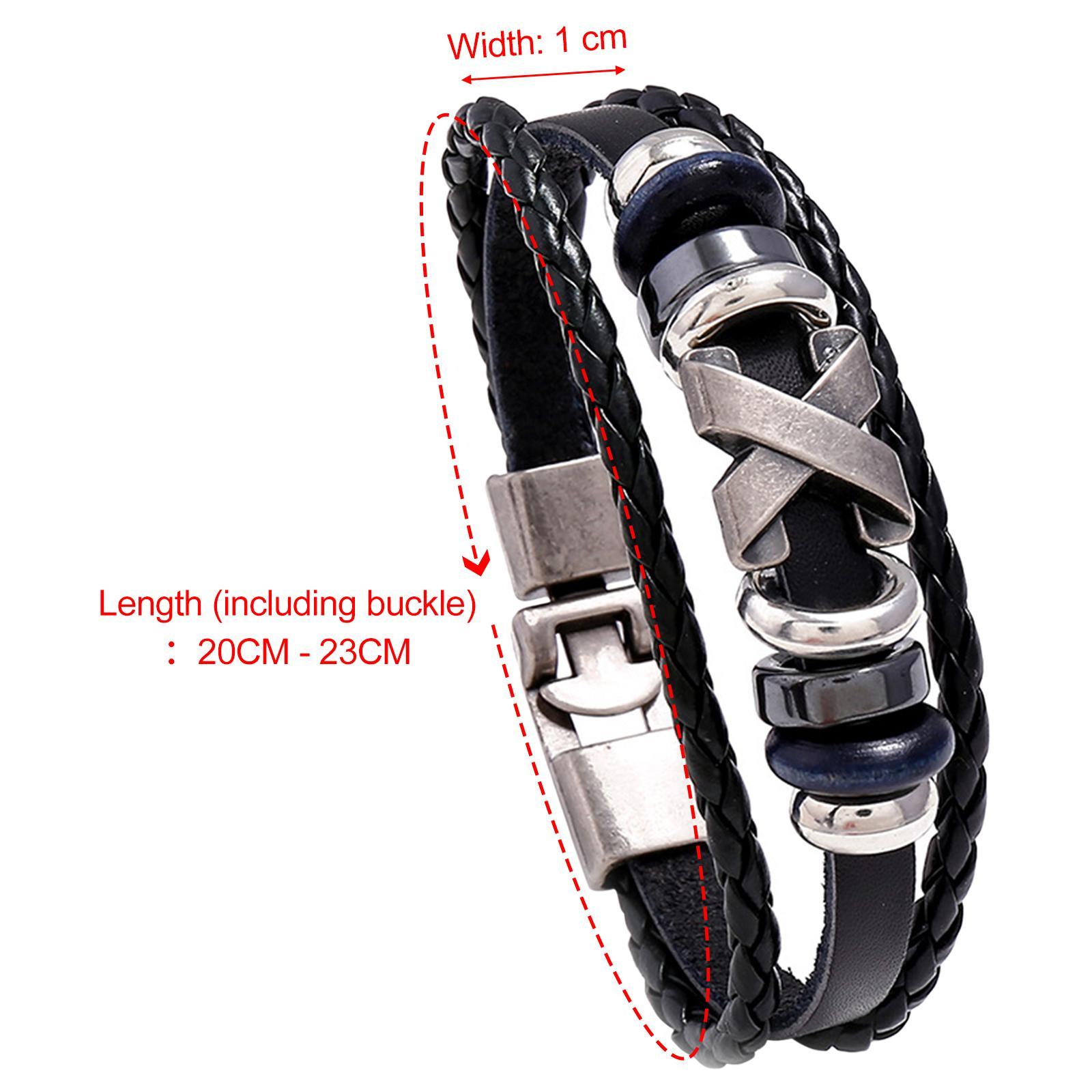 Fashion Braided Leather Bracelet Bangles Rope Multilayered Men Women