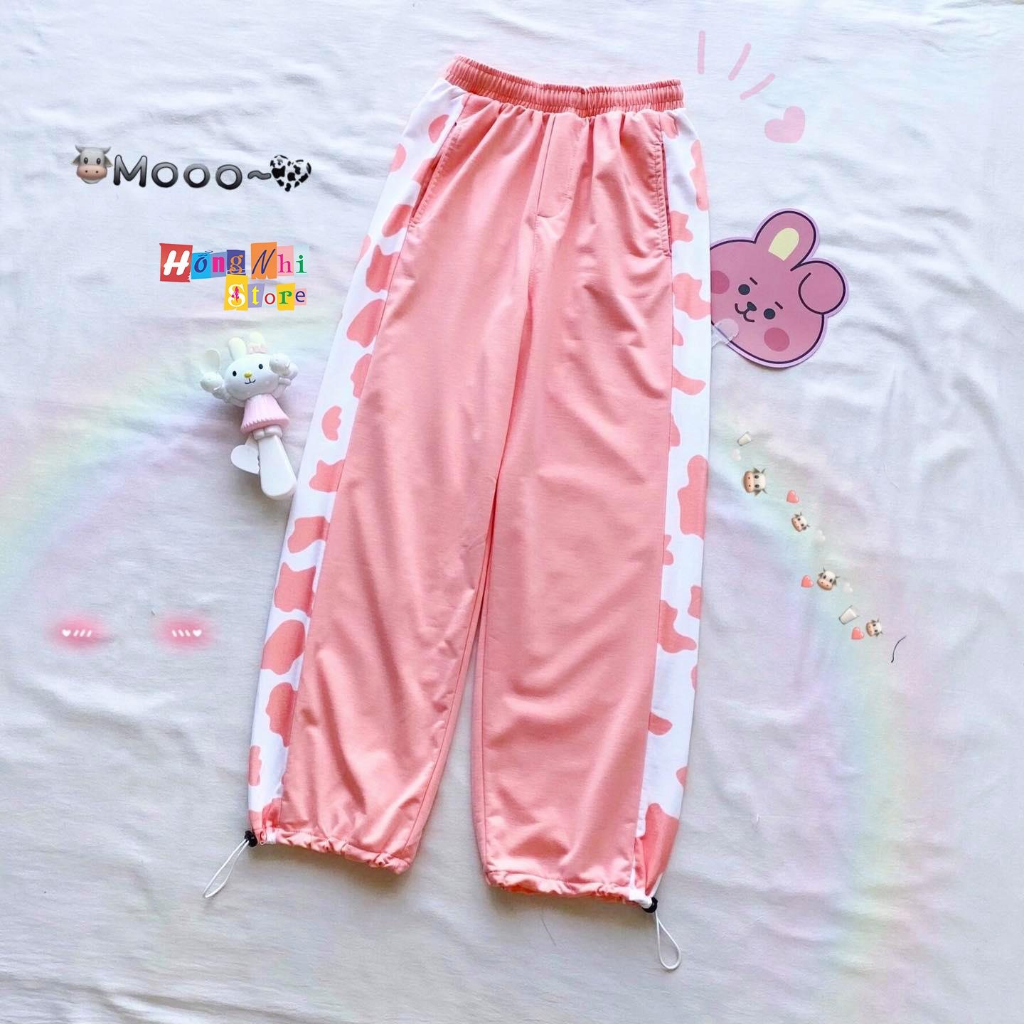 Quần Jogger Line Ulzzang Unisex Jogger Phối Sọc Con Báo Dây Rút Lai Ống Rộng - MM