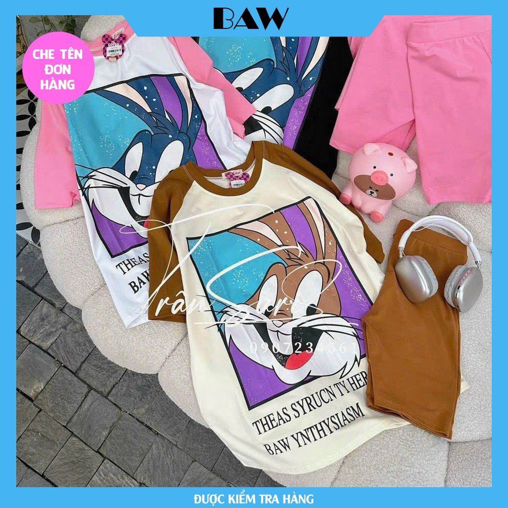 Đồ Bộ Nữ, Đồ Bộ Nữ Mặc Nhà Quần Thun Gân Có Túi, Đồ Bộ Nữ Cotton Dày Dặn In Họa Tiết Siêu Dễ Thương, Đồ Bộ Ngủ Nữ, Đồ Bộ Nữ Dài Thương Hiệu Baw MM8