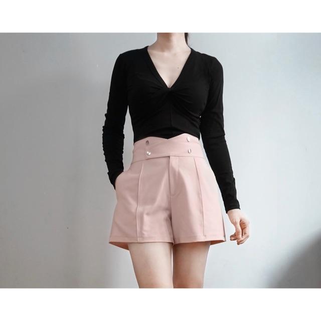 Áo body xoắn ngực cổ tim