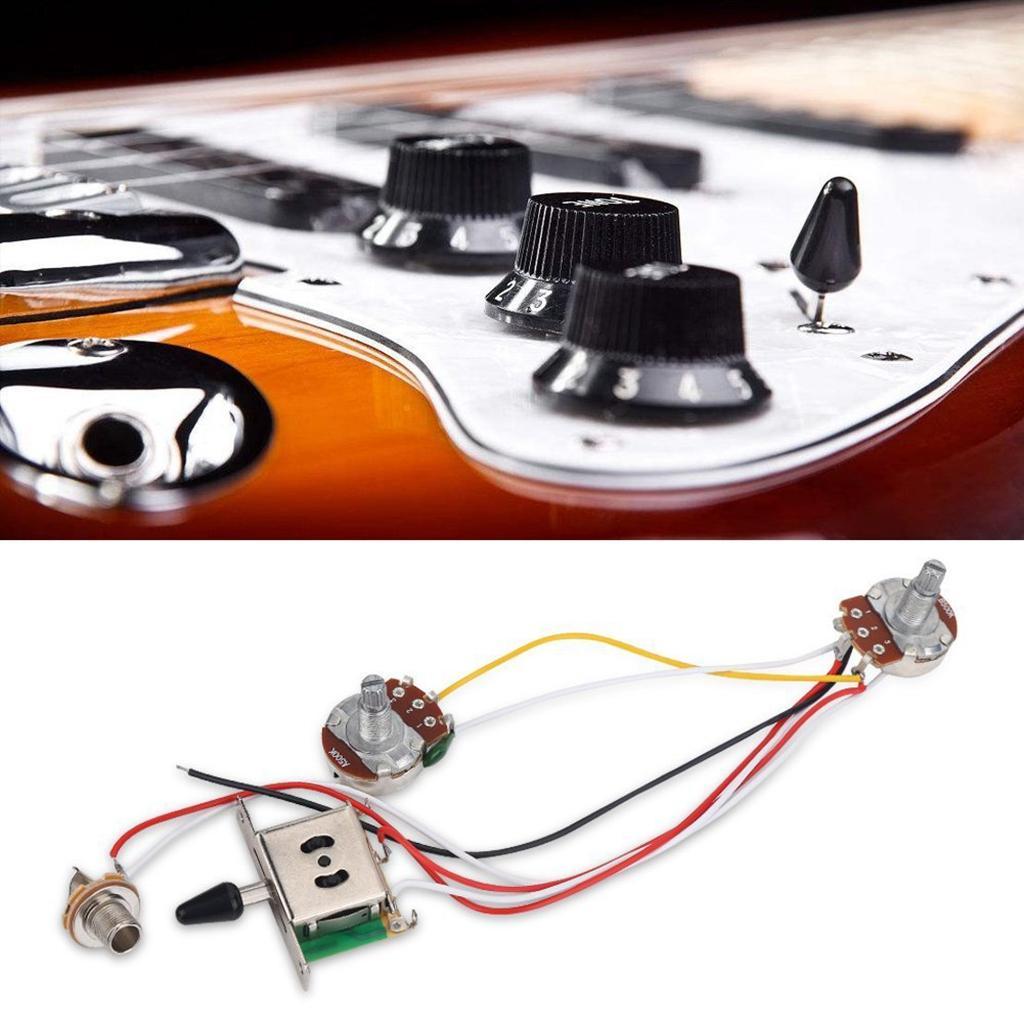 Guitar Pre-wired Harness 3 Way Toggle Switch 1V1T 500K for Electric Guitar